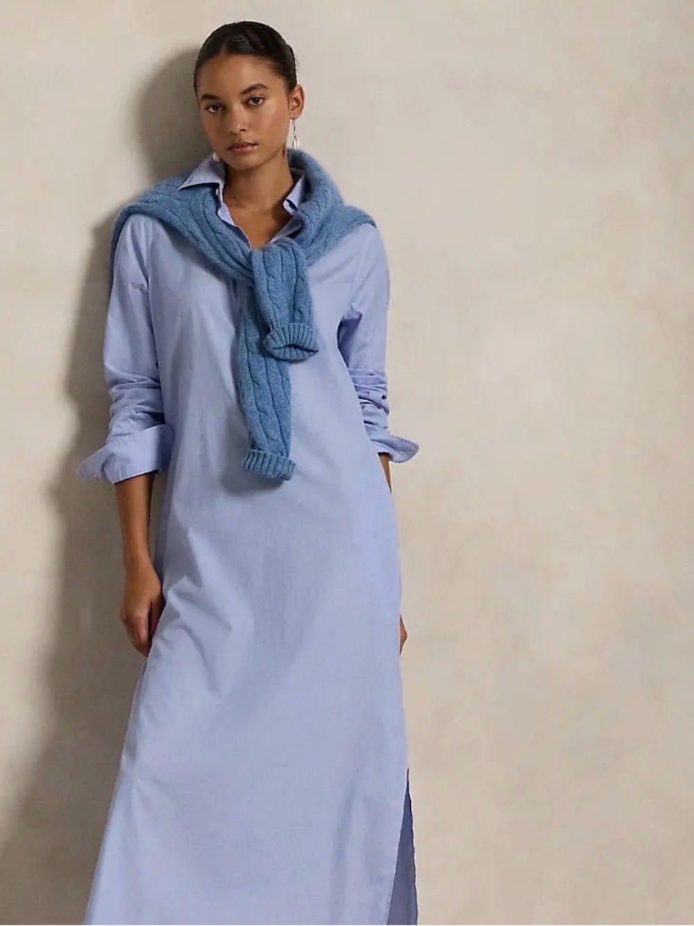 Ralph Lauren Light Blue Cotton Shirt Dress